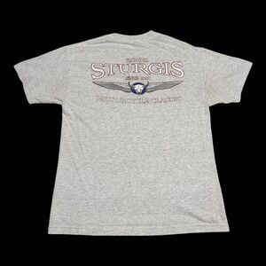 Vintage Murina 2002 Sturgis Motorcycle Bike Week Gray‎ Shirt Men's Large FLAWS